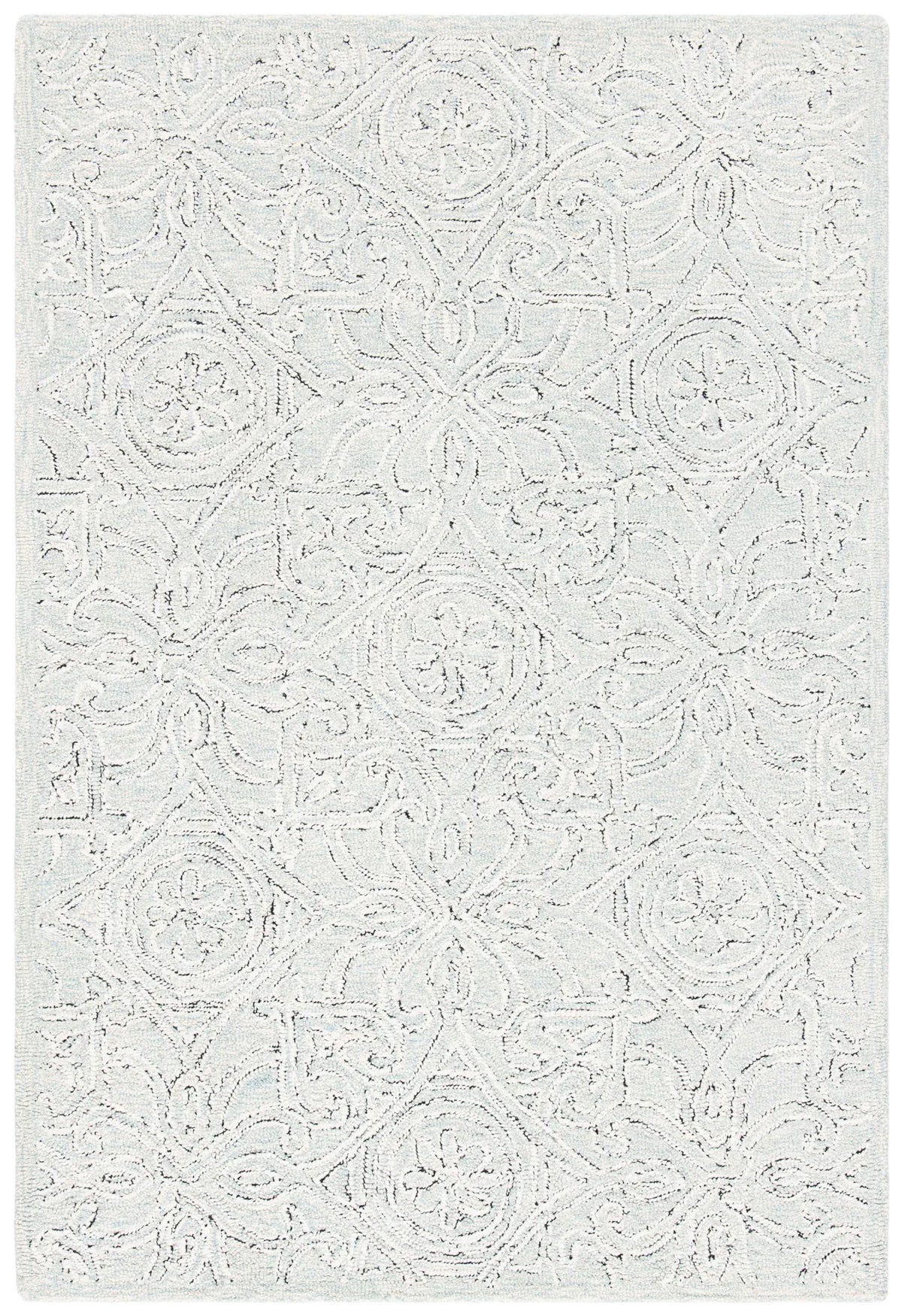 Safavieh Micro-Loop 4'-0" x 6'-0" Rug in Grey / Ivory