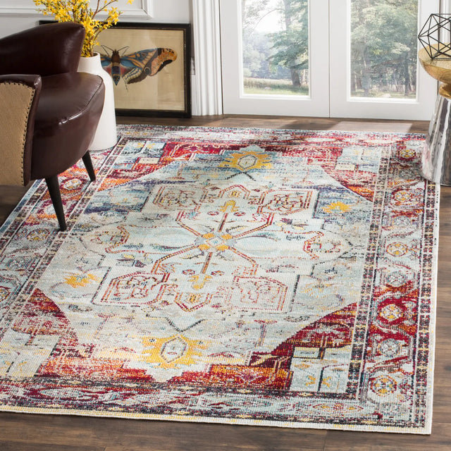 Safavieh Crystal 4'-0" x 6'-0" Rug in Light Blue / Red
