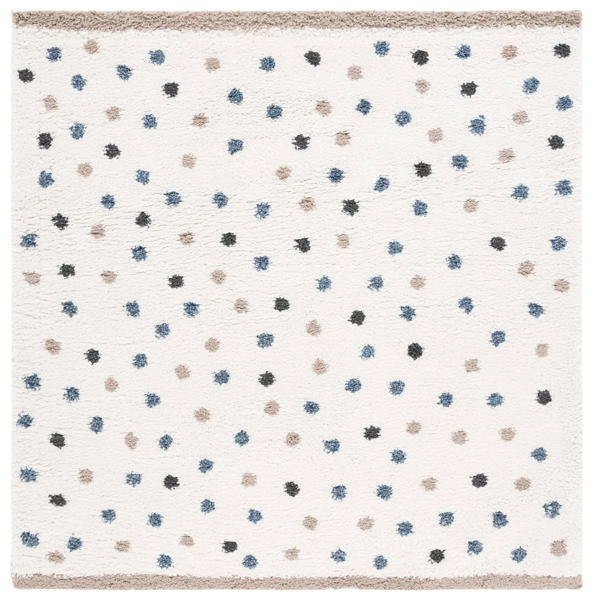 Safavieh Calico Shag 6'-7" x 6'-7" Rug in Ivory / Taupe