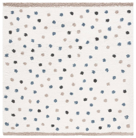 Safavieh Calico Shag 6'-7" x 6'-7" Rug in Ivory / Taupe