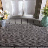 Safavieh Courtyard 2'-0" x 3'-7" Rug in Black / Beige