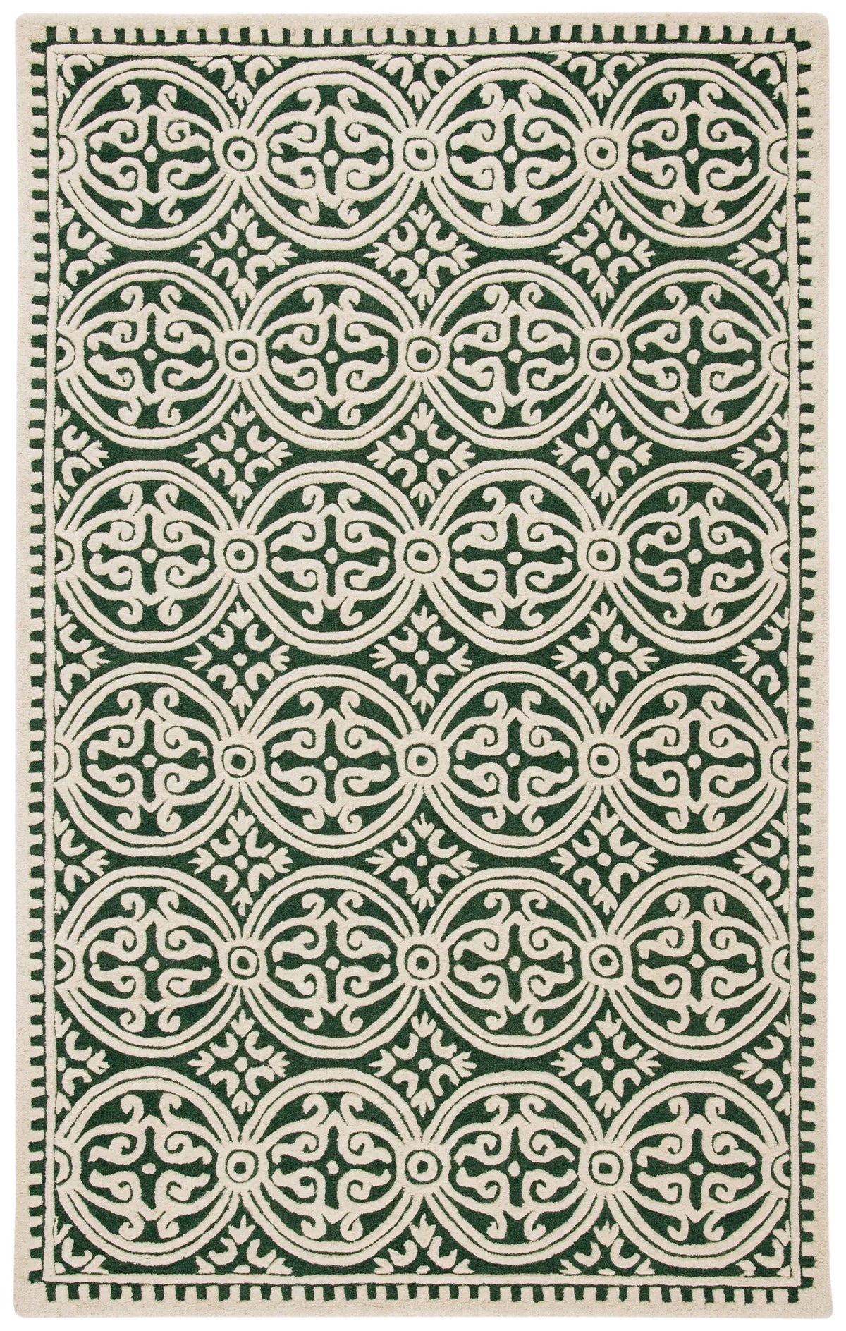 Safavieh Cambridge 4'-0" x 6'-0" Rug in Dark Green / Ivory