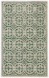 Safavieh Cambridge 4'-0" x 6'-0" Rug in Dark Green / Ivory