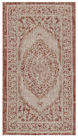 Safavieh Courtyard 2'-0" x 3'-7" Rug in Light Beige / Terracotta