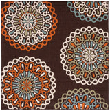 Safavieh Veranda 6'-7" x 6'-7" Rug in Chocolate / Terracotta
