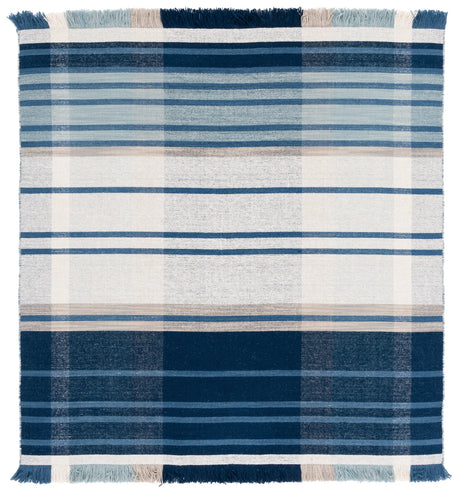 Safavieh Striped Kilim 6'-0" x 6'-0" Rug in Blue / Beige