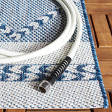 Safavieh Courtyard 4'-0" x 5'-7" Rug in Navy / Ivory