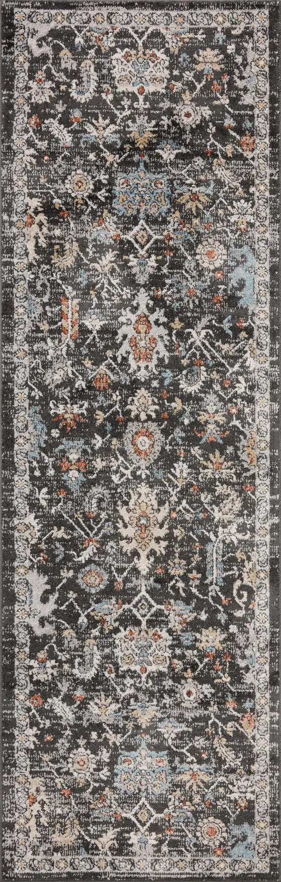 Loloi Odette Odt-04 Charcoal/Multi Rug - runner flat