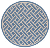 Safavieh Courtyard 6'-7" x 6'-7" Rug in Blue / Light Beige
