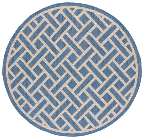 Safavieh Courtyard 6'-7" x 6'-7" Rug in Blue / Light Beige