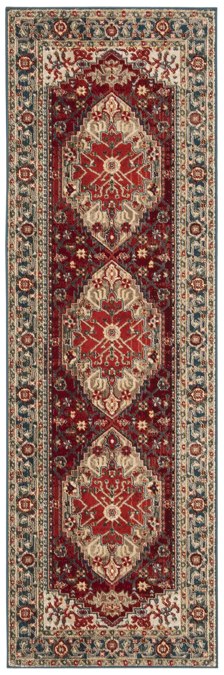 Safavieh Kashan 2'-6" x 10'-0" Rug in Blue / Red