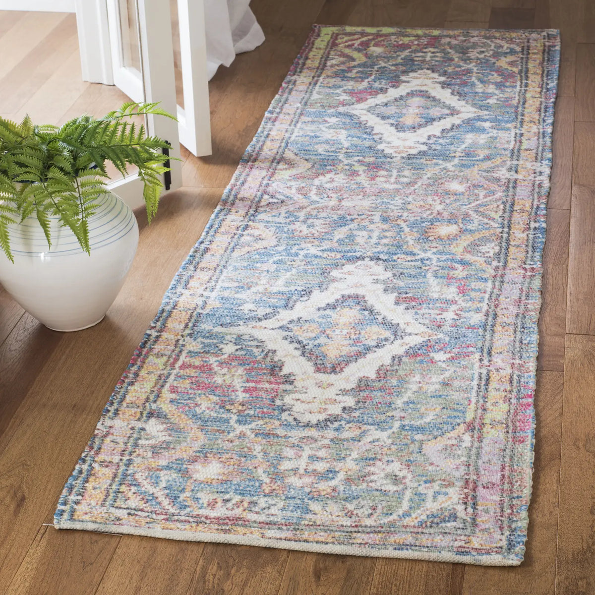 Safavieh Saffron 2'-3" x 10'-0" Rug in Turquoise / Peach