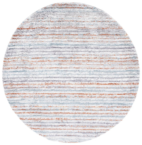 Safavieh Berber Shag 7'-0" x 7'-0" Rug in Blue Rust / Ivory