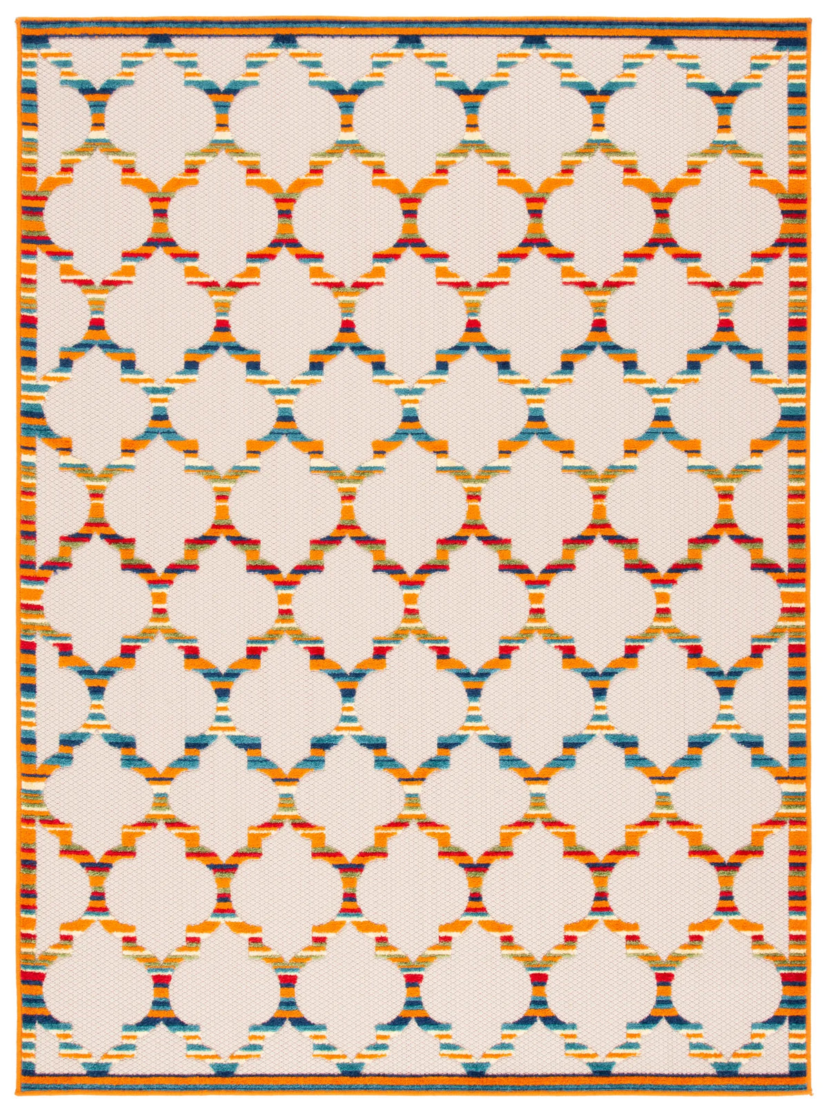 Safavieh Cabana 4'-5" x 6'-5" Rug in Ivory / Orange