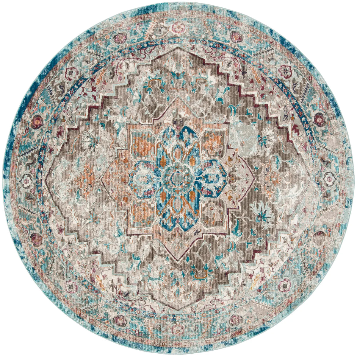 Safavieh Aria 6'-5" x 6'-5" Rug in Beige / Blue