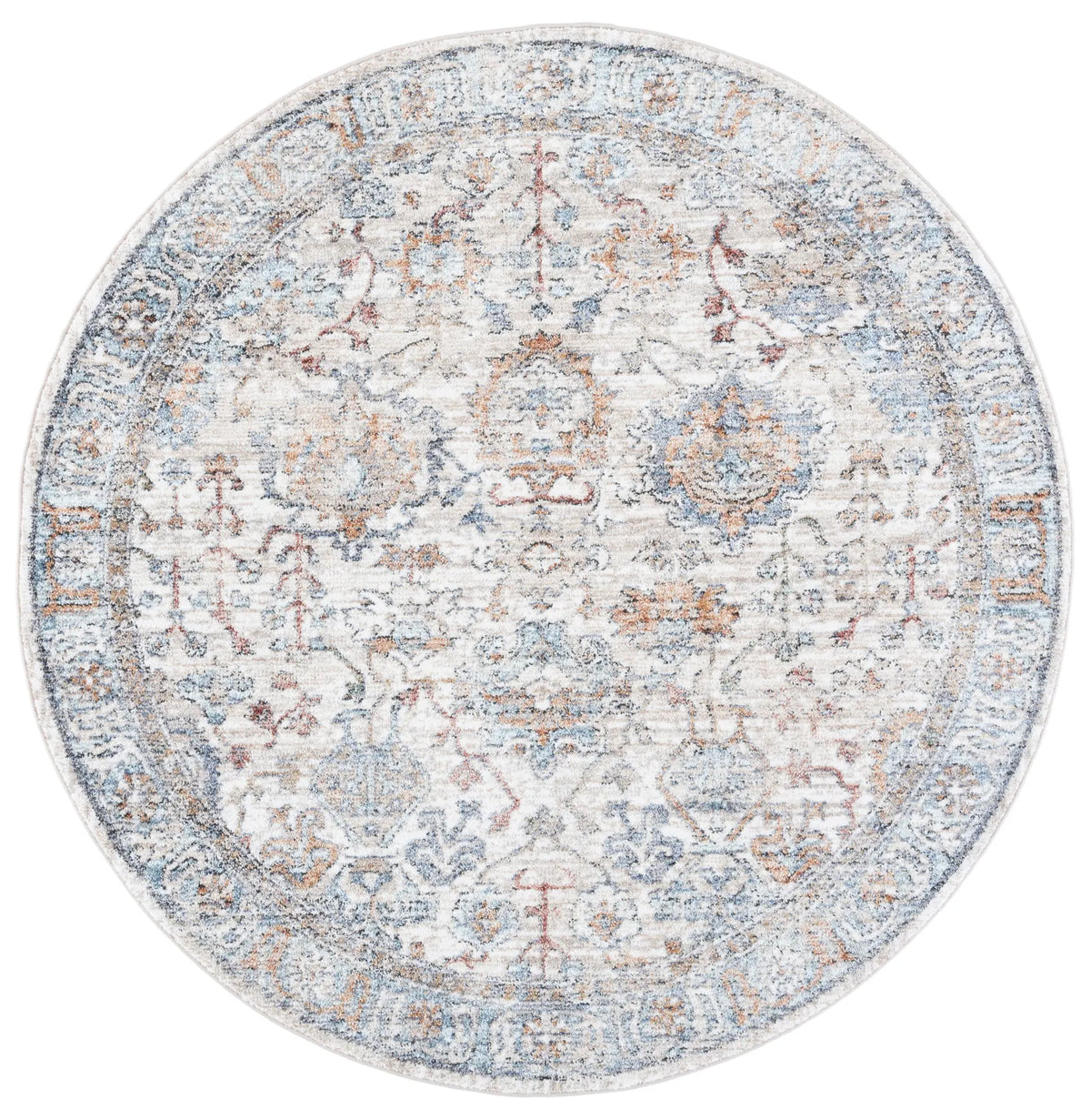 Safavieh Jasmine 5'-3" x 5'-3" Rug in Ivory / Blue