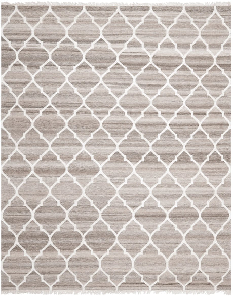 Safavieh Natural Kilim 10'-0" x 14'-0" Rug in Light Grey / Ivory