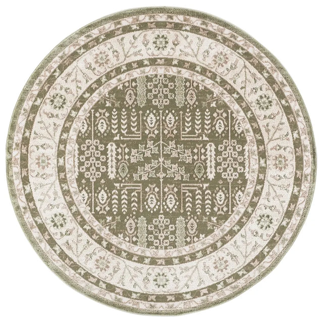 Safavieh Cameron 6'-7" x 6'-7" Rug in Green / Ivory