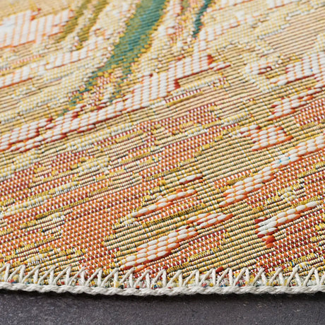 Safavieh Barbados 500 5'-3" x 5'-3" Rug in Gold / Blue