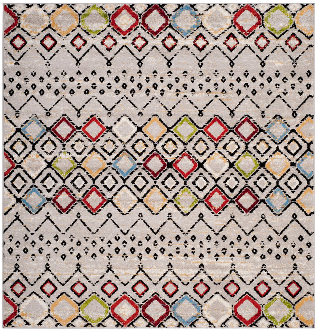 Safavieh Amsterdam 6'-7" x 6'-7" Rug in Light Grey / Multi