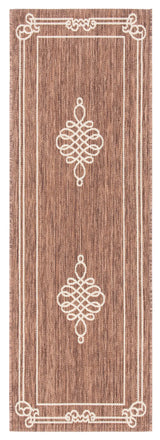 Safavieh Courtyard 2'-3" x 6'-7" Rug in Chocolate / Cream