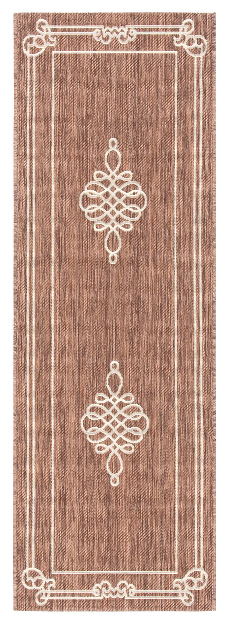 Safavieh Courtyard 2'-3" x 6'-7" Rug in Chocolate / Cream