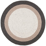 Safavieh Braided 5'-0" x 5'-0" Rug in Charcoal / Ivory
