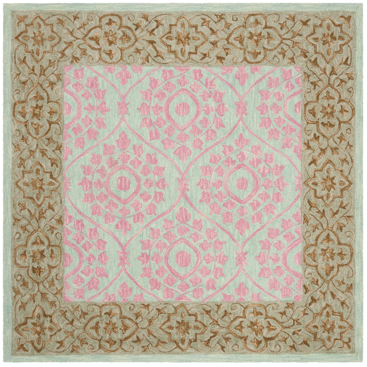 Safavieh Suzani 5'-0" x 5'-0" Rug in Taupe / Pink