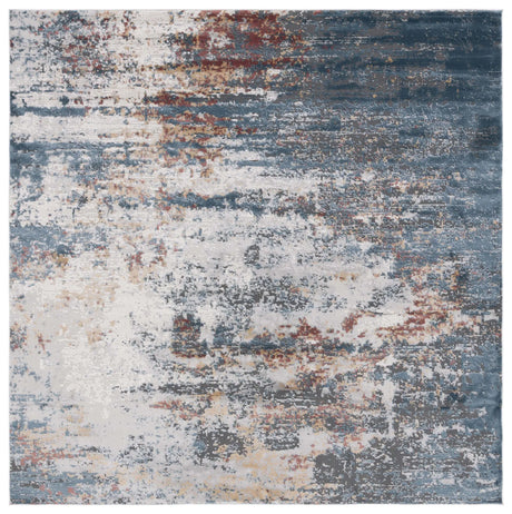Safavieh Vogue 6'-7" x 6'-7" Rug in Ivory / Blue Rust