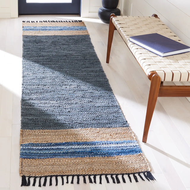 Safavieh Vintage Leather 2'-3" x 11'-0" Rug in Blue / Natural