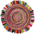 Safavieh Braided 3'-0" x 3'-0" Rug in Red / Multi