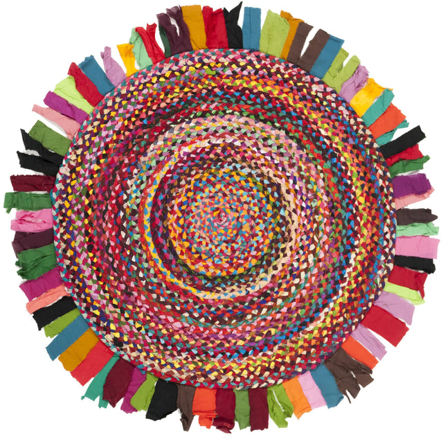Safavieh Braided 3'-0" x 3'-0" Rug in Red / Multi