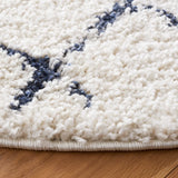 Safavieh Berber Shag 5'-1" x 5'-1" Rug in Ivory / Dark Grey