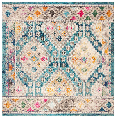 Safavieh Madison 6'-7" x 6'-7" Rug in Dark Blue / Yellow