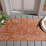 Safavieh Courtyard 2'-0" x 3'-7" Rug in Terracotta / Natural