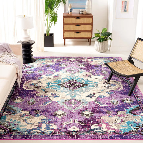 Safavieh Madison 10'-0" x 14'-0" Rug in Lavender / Light Blue