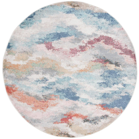 Safavieh Phoenix 500 6'-7" x 6'-7" Rug in Ivory / Blue Rust