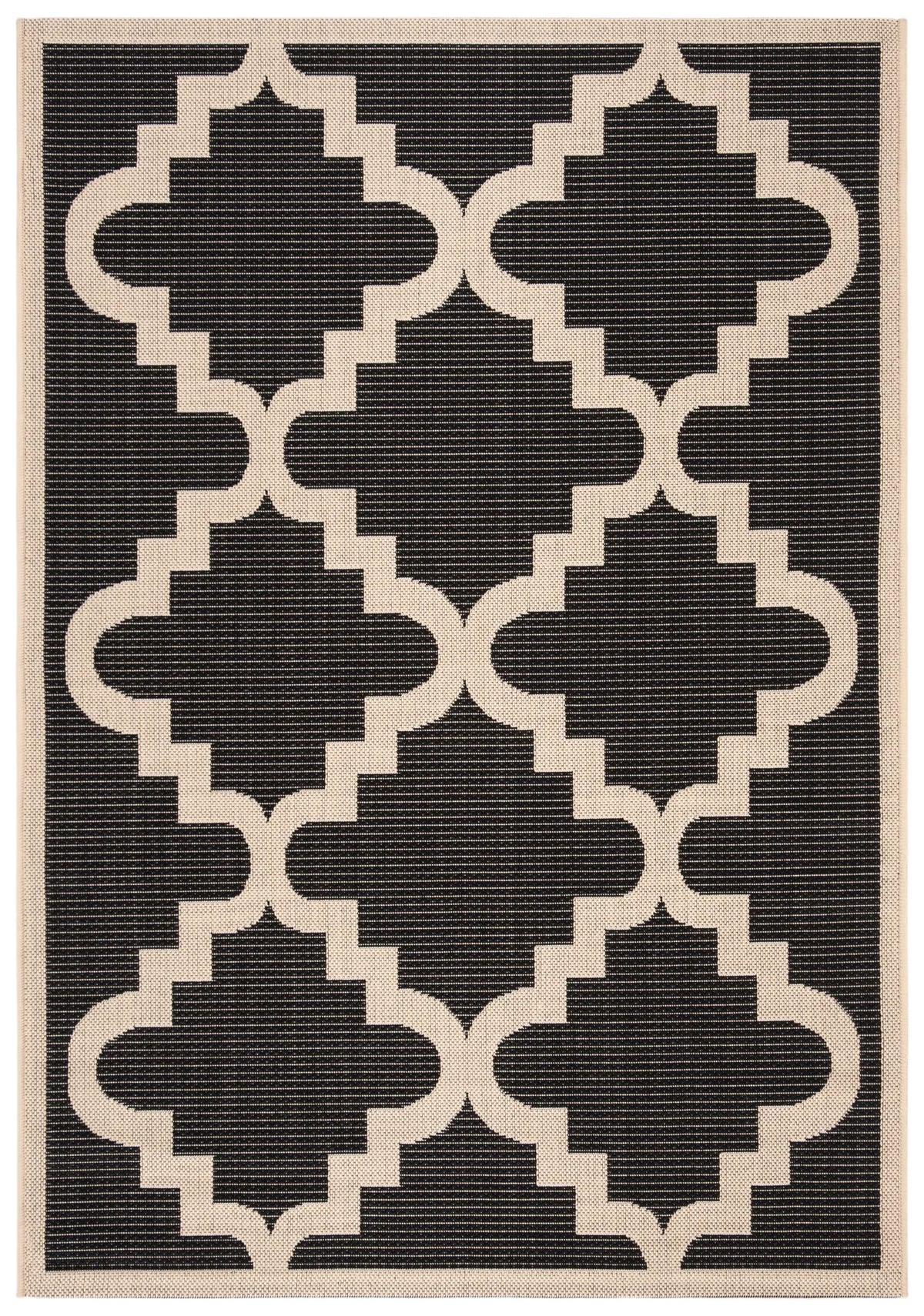 Safavieh Courtyard 4'-0" x 5'-7" Rug in Black / Beige