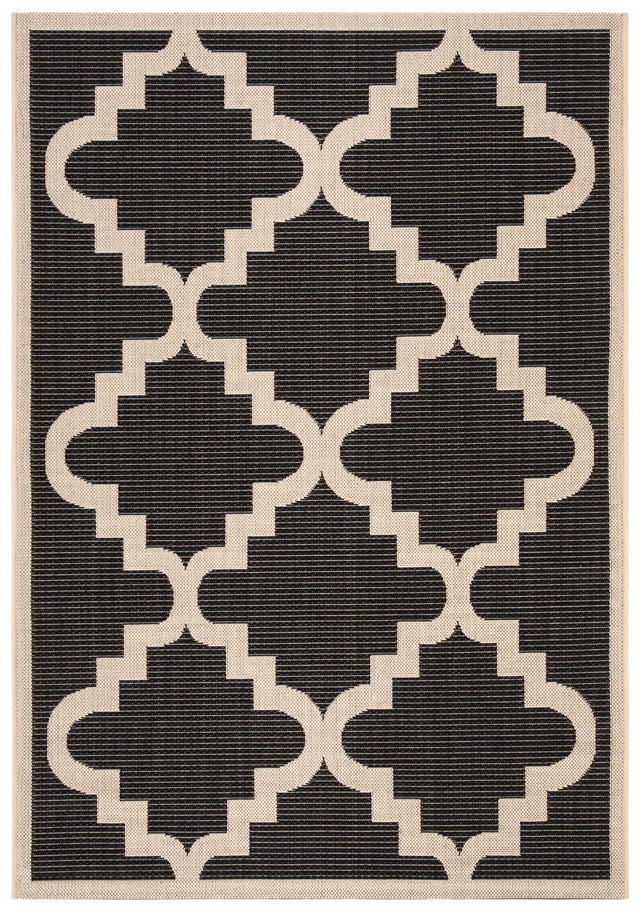 Safavieh Courtyard 4'-0" x 5'-7" Rug in Black / Beige