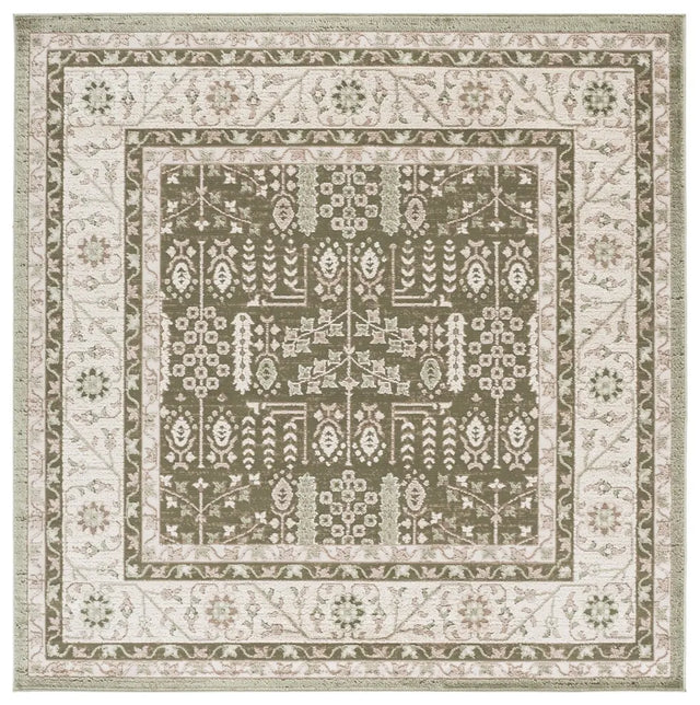 Safavieh Cameron 6'-7" x 6'-7" Rug in Green / Ivory