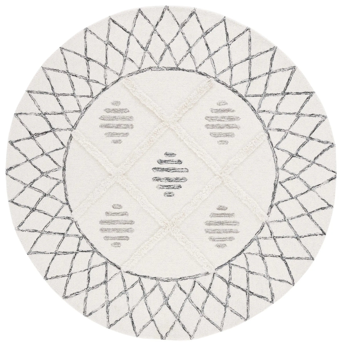 Safavieh Casablanca 6'-0" x 6'-0" Rug in Ivory / Black