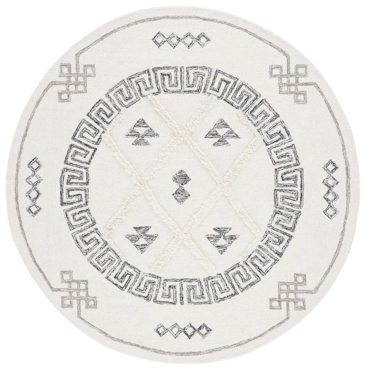 Safavieh Casablanca 6'-0" x 6'-0" Rug in Ivory / Black