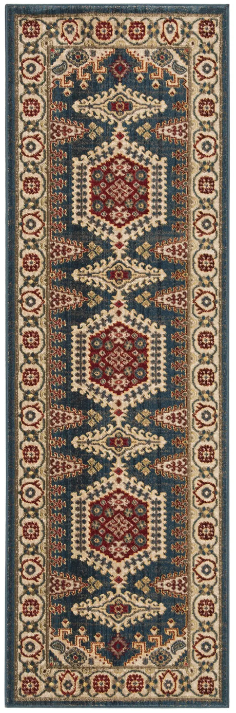 Safavieh Kashan 2'-6" x 8'-0" Rug in Navy Blue / Ivory