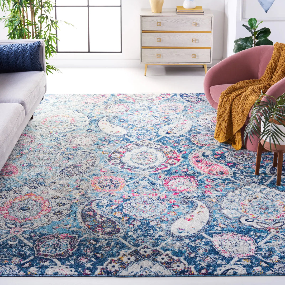 Safavieh Madison 10'-0" x 14'-0" Rug in Blue / Grey