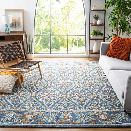 Safavieh Blossom 10'-0" x 14'-0" Rug in Navy / Yellow