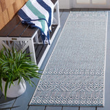 Safavieh Courtyard 2'-3" x 8'-0" Rug in Ivory / Aqua