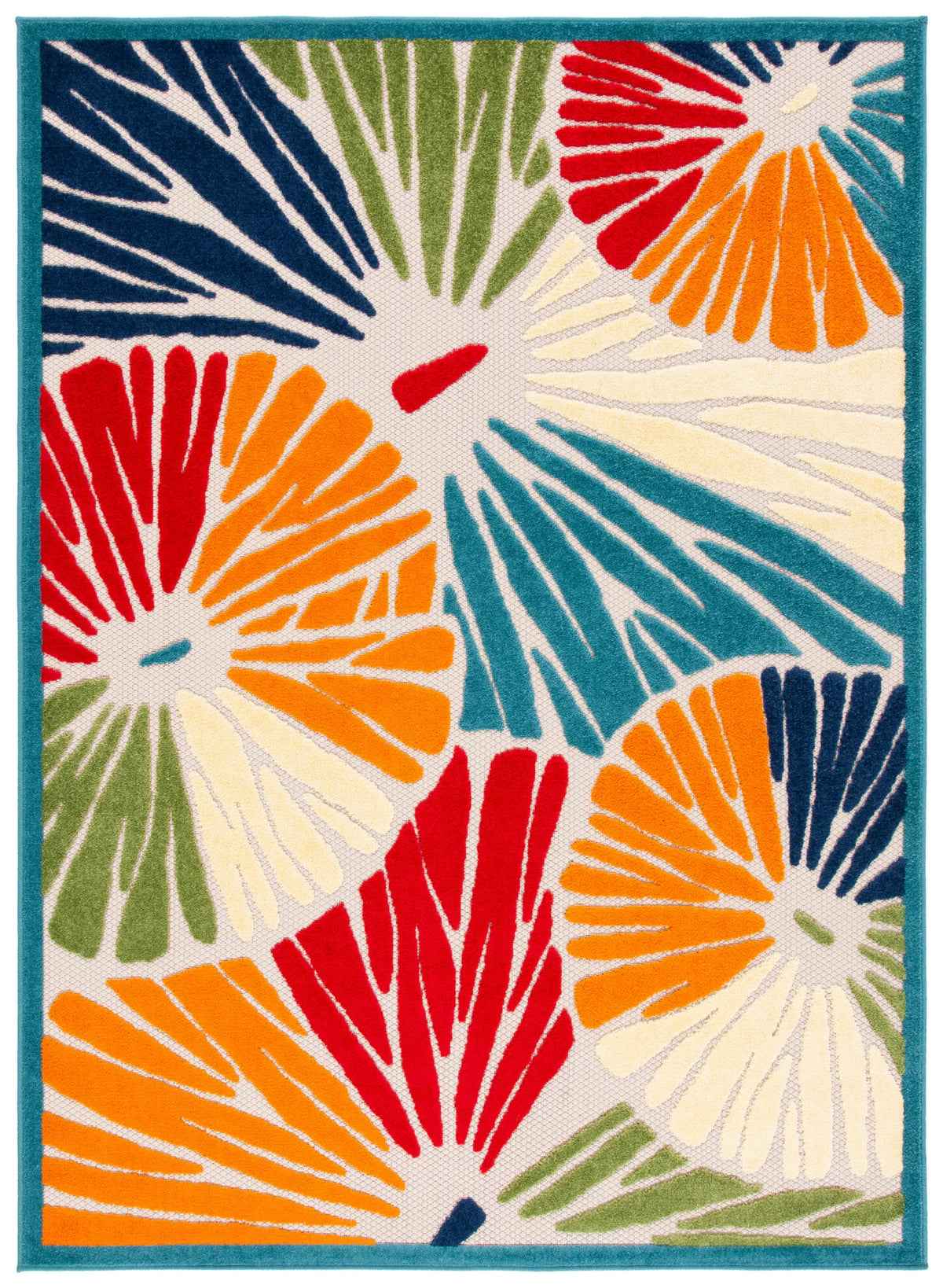 Safavieh Cabana 4'-5" x 6'-5" Rug in Ivory / Blue
