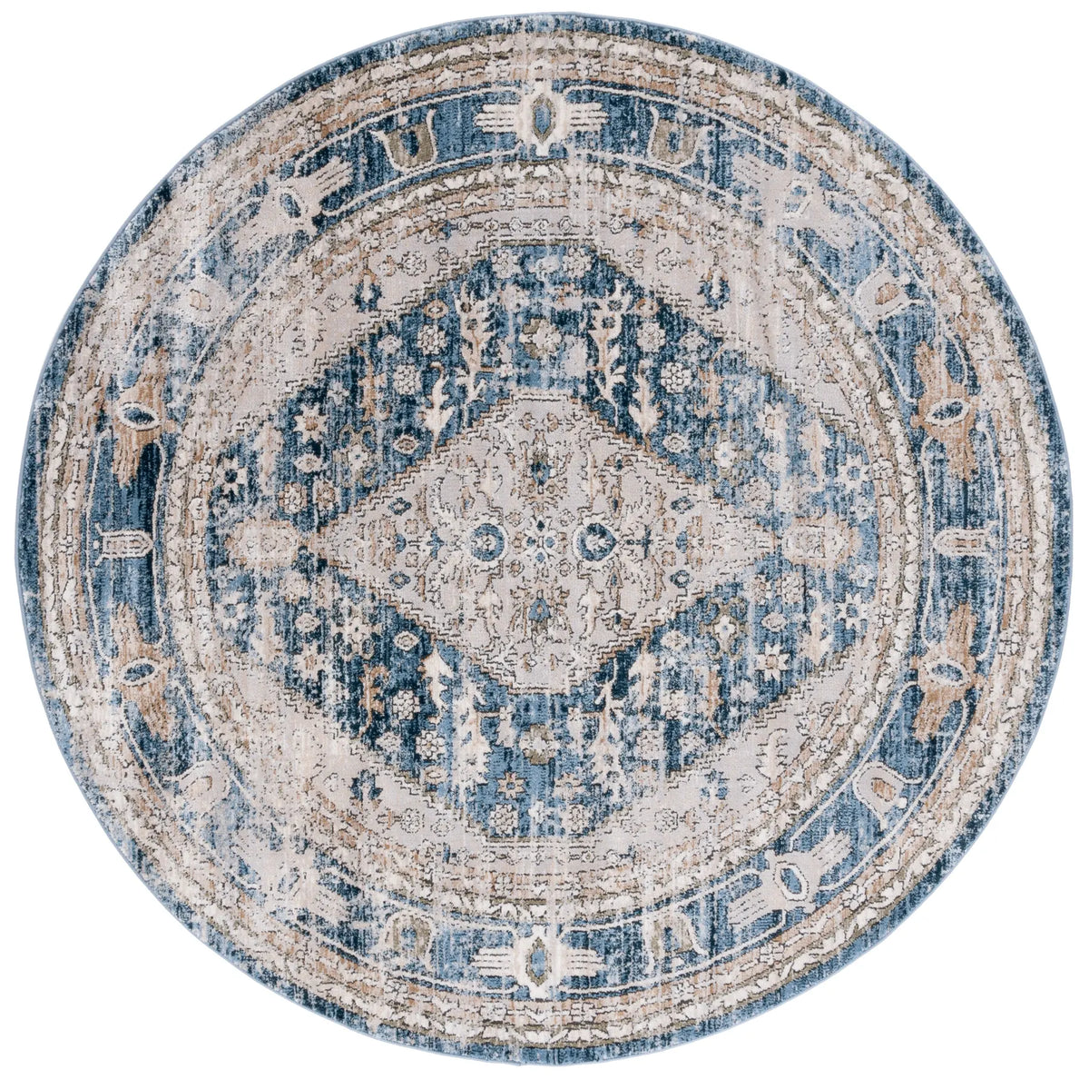 Safavieh Rosewood 6'-7" x 6'-7" Rug in Ivory / Blue
