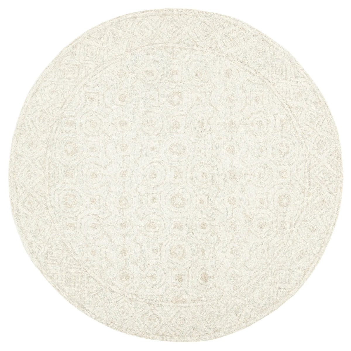 Safavieh Micro-Loop 5'-0" x 5'-0" Rug in Ivory / Light Green