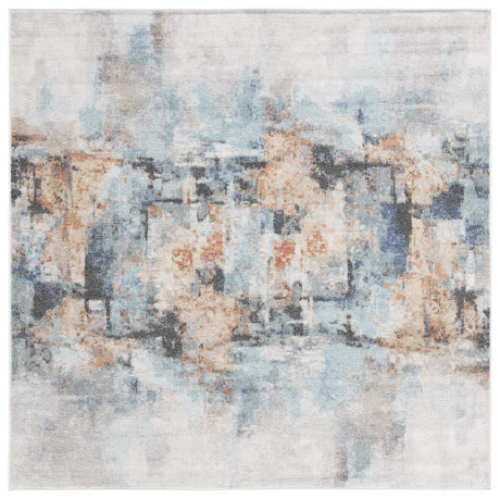 Safavieh Phoenix 500 6'-7" x 6'-7" Rug in Aqua / Gold Rust